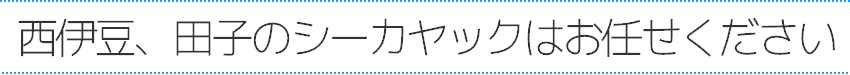 西伊豆、田子のシーカヤックはお任せください